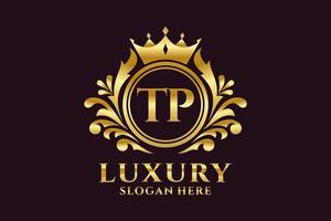 Initial TP Letter Royal Luxury Logo template in vector art for luxurious branding projects and other vector illustration.