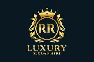 Initial RR Letter Royal Luxury Logo template in vector art for luxurious branding projects and other vector illustration.