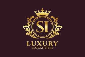 Initial SI Letter Royal Luxury Logo template in vector art for luxurious branding projects and other vector illustration.