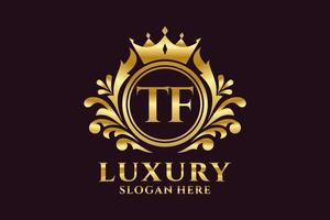 Initial TF Letter Royal Luxury Logo template in vector art for luxurious branding projects and other vector illustration.