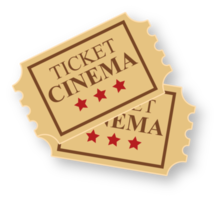 ícone de ingressos de cinema amarelo png