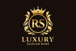 Initial RS Letter Royal Luxury Logo template in vector art for luxurious branding projects and other vector illustration.