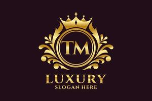 Initial TM Letter Royal Luxury Logo template in vector art for luxurious branding projects and other vector illustration.