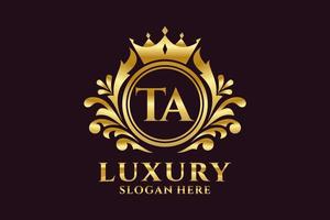 Initial TA Letter Royal Luxury Logo template in vector art for luxurious branding projects and other vector illustration.