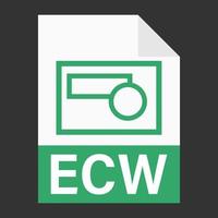 diseño plano moderno de icono de archivo ecw para web vector