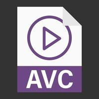 Modern flat design of AVC file icon for web vector