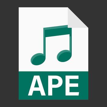 Modern flat design of APE file icon for web vector