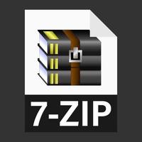 diseño plano moderno del icono de archivo de archivo 7-zip para web vector