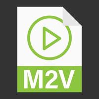 diseño plano moderno del icono de archivo m2v para web vector