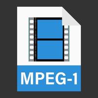 Modern flat design of MPEG-1 illustration file icon for web vector