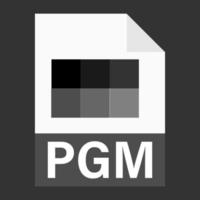 diseño plano moderno de icono de archivo pgm para web vector