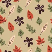 Geometric Leaves Seamless Pattern vector