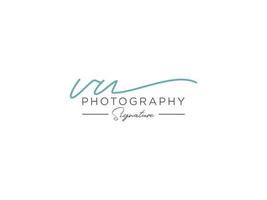 Letter VU Signature Logo Template Vector