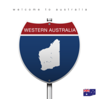l'étiquette de la ville et la carte de l'australie dans le style des signes américains. png