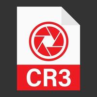 Modern flat design of CR3 file icon for web vector