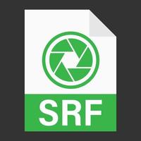 diseño plano moderno del icono de archivo srf para web vector