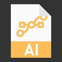 Modern flat design of AI illustration file icon for web vector