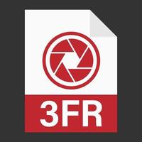 Modern flat design of 3FR file icon for web vector