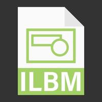 Modern flat design of ILBM file icon for web vector