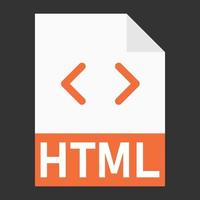 Modern flat design of HTML file icon for web vector