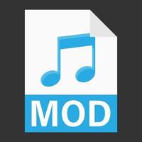 Modern flat design of MOD file icon for web vector