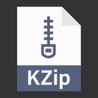 Modern flat design of KZip archive file icon for web vector