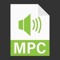 diseño plano moderno de icono de archivo mpc para web vector