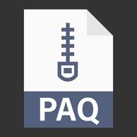 Modern flat design of PAQ archive file icon for web vector