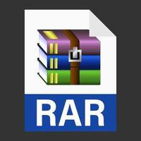 Modern flat design of RAR archive file icon for web vector