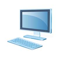 Personal computer or system unit  icon with monitor and keyboard vector