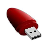 unidad flash usb descargar o guardar icono componente de computadora personal vector