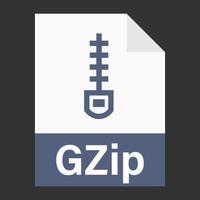 diseño plano moderno del icono de archivo de archivo gzip para web vector