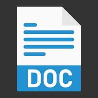 Modern flat design of DOC file icon for web vector