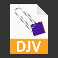 diseño plano moderno del icono de archivo djv para web vector