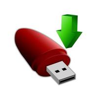 Download or save icon Usb flash drive  Personal computer component vector