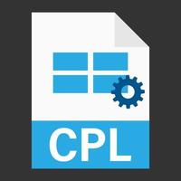 diseño plano moderno del icono de archivo cpl para web vector