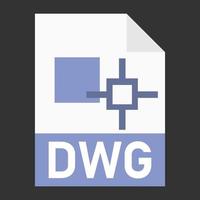 Modern flat design of DWG file icon for web vector