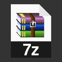 diseño plano moderno del icono de archivo de archivo 7z para web vector