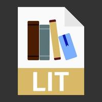 Modern flat design of LIT file icon for web vector