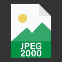 Modern flat design of JPEG 2000 file icon for web vector