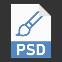 Modern flat design of PSD file icon for web vector