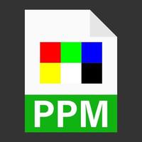 diseño plano moderno de icono de archivo ppm para web vector