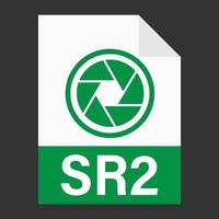 Modern flat design of SR2 file icon for web vector