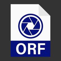 Modern flat design of ORF file icon for web vector