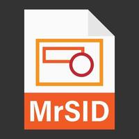 Modern flat design of MrSID file icon for web vector