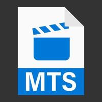 Modern flat design of MTS illustration file icon for web vector