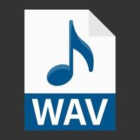 Modern flat design of WAV file icon for web vector