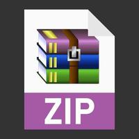 diseño plano moderno del icono de archivo zip para web vector