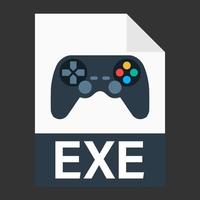 Modern flat design of EXE file icon for web vector