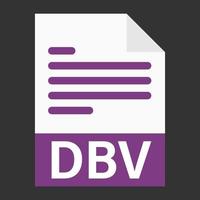 diseño plano moderno del icono de archivo dbv para web vector